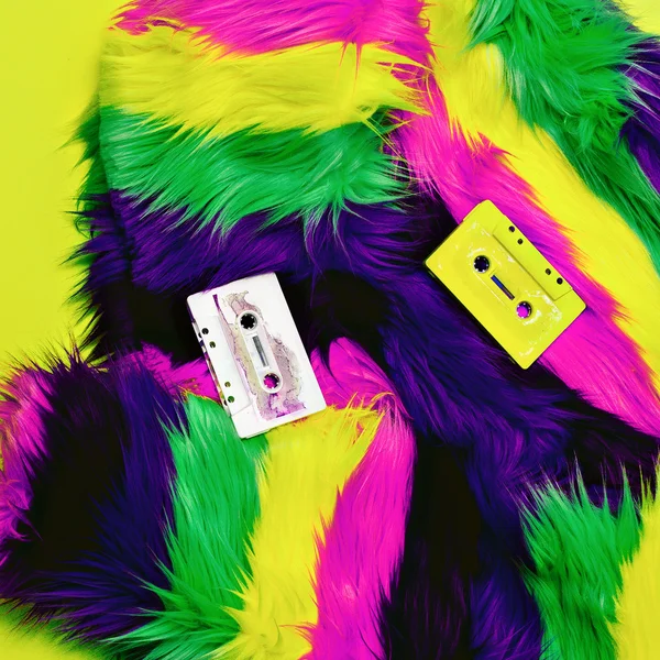 Per sempre retrò. Cassette audio e stile disco — Foto Stock