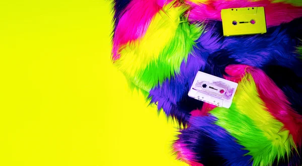 Hora de las audiocassettes. Time Disco. Moda minimalista — Foto de Stock