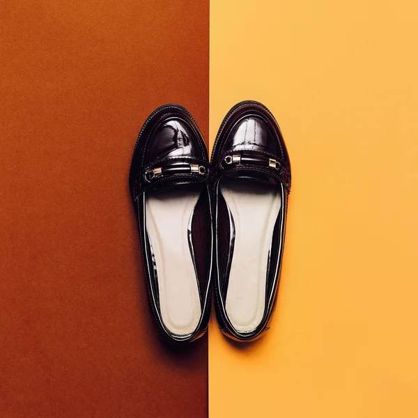 Sapatos Senhora. Borgonha Moda Outono temporada — Fotografia de Stock