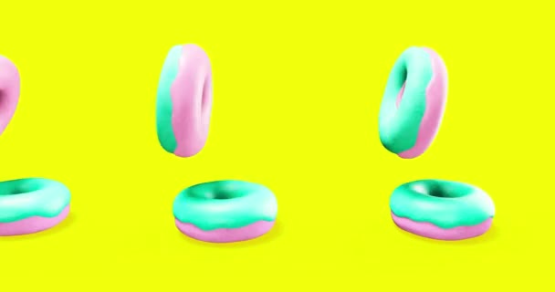 Minimales Bewegungsdesign Lebensmittel Auf Abstraktem Hintergrund Fast Food Konzeptkunst Video — Stockvideo