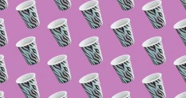 Minimum hareket tasarımı. Soyut arka planda 3 boyutlu yemek. Fast food konsepti. 4k video