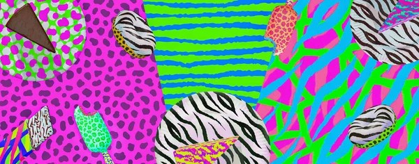Maken Mode Collage Abstracte Zoete Banner Snoepwinkel Creatief Concept Minimalistisch — Stockfoto