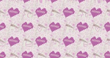 Minimum hareketli 3D sanat. Tatlı, şeker, parti dükkanı, sevgililer günü, harika bir konsept. 4k video