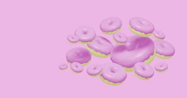 Minimum hareket tasarımı. 3D yaratıcı Tatlı, şeker, parti dükkanı, doğum günü partisi, harika konsept 4k video