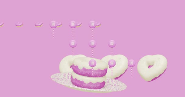 最小限のモーションデザイン 3Dクリエイティブ甘い キャンディ パーティーショップ 誕生日パーティー 素晴らしいコンセプト4Kビデオ — ストック動画