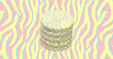 Minimum hareketli 3D sanat. Yer çekiminde minimum animasyon. Moda hayvan baskısı tasarımı 4k video.