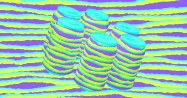 Minimum hareketli 3D sanat. Yerçekimi uzayında animasyon. Moda hayvan baskısı tasarımı 4k video.