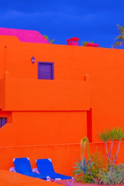 Moda tropikal konumu. Orange Oteli. Avuç içi. Yüzme havuzu. Kanarya adaları. Seyahat reklamları duvar kağıtları