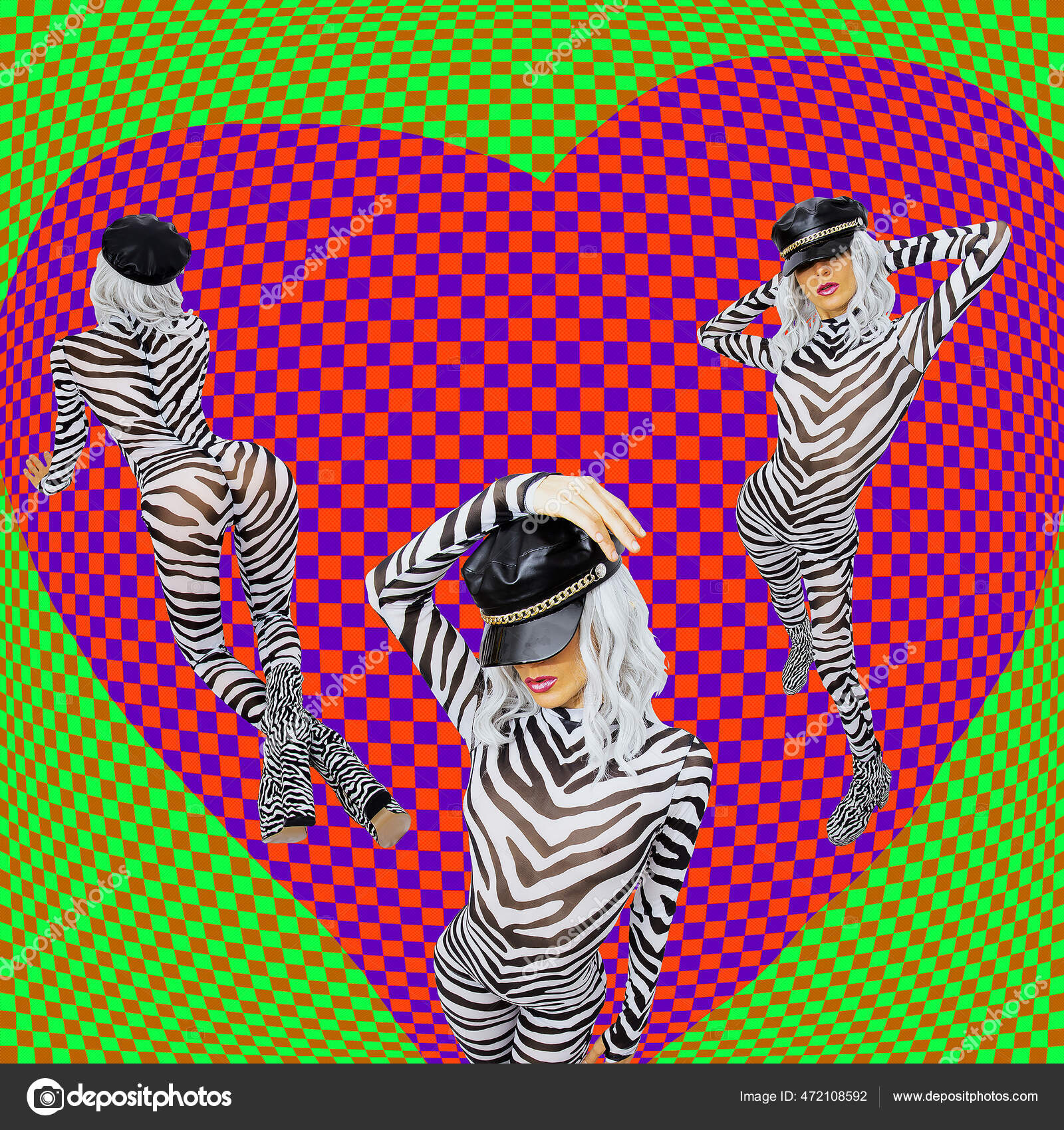 Современный Цифровой Плакат Минимальным Коллажем Стильная Зебра.