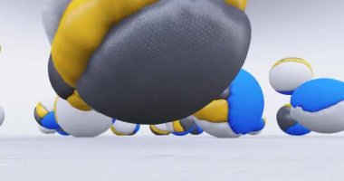 Asgari sürreal 3D sanat. Soyut geometri alanında canlandırılmış. Moda döngü hareketi tasarımı 4k video.