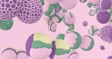 Asgari sürreal 3D sanat. Soyut geometri alanında canlandırılmış. Moda döngü hareketi tasarımı 4k video.