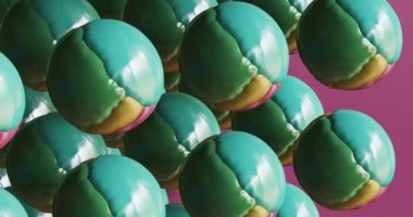 Asgari sürreal 3D sanat. Soyut geometri alanında canlandırılmış. Moda döngü hareketi tasarımı 4k video.