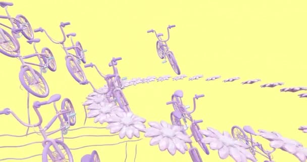 Minimale Kunst Animierte Stilvolle Objekte Geometrischen Gestaltungsraum Trendige Farbkombination Schleifenbewegung — Stockvideo