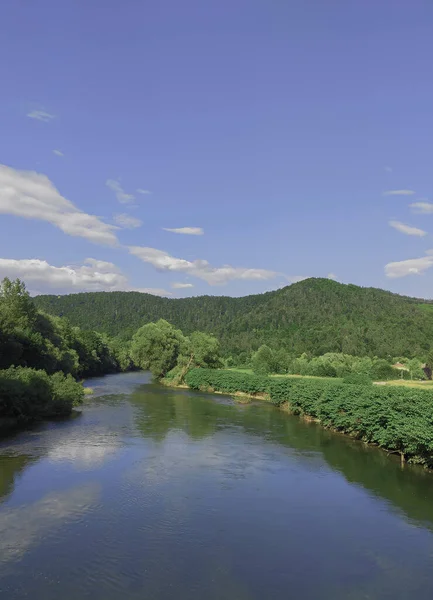 Elegante Fondo Pantalla Viaje Eslovenia Verde Río Estética Naturaleza — Foto de Stock