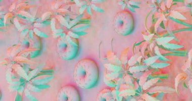 Yaratıcı Minimal 3D sanat. Soyut alanda şık nesneler. Renkler karışmış. Müzik için mükemmel bir arka plan. 4k dikişsiz döngü videosu. 