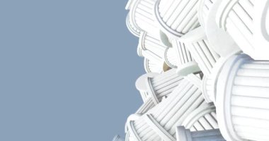 Yaratıcı Minimal 3D sanat. Soyut alanda şık nesneler. Renkler karışmış. Müzik için mükemmel bir arka plan. 4k dikişsiz döngü videosu. 