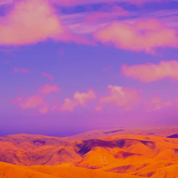 Vulkanische Woestijn Weg Minimale Aestchetische Achtergrond — Stockfoto