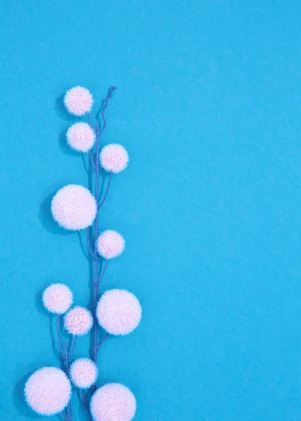Ősz Tél Hangulatos Háttér Őszi Villásreggeli Dekoráció Virágok Trendy Kék — Stock Fotó