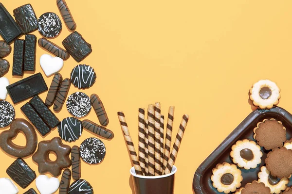 Mélange Biscuits Chocolat Temps Des Fêtes Célébration Noël Hiver Temps — Photo