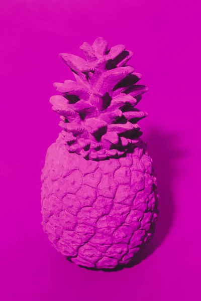 Ananas Rose Sur Fond Monochrome Élégant Papier Peint Nature Morte — Photo