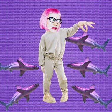 Komik kolaj sahnesi. Comic Girl karakteri