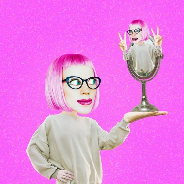 Komik kolaj sahnesi. Comic Girl karakteri