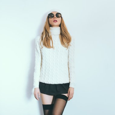 Kış moda stil sihir kız