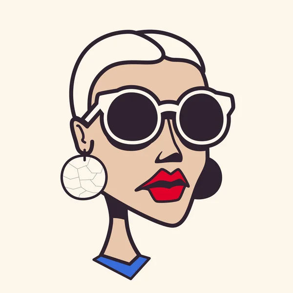 Modisch glamouröse Blondine mit stylischer Brille — Stockvektor