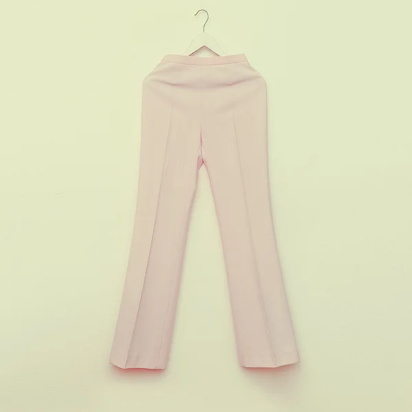 Pink ladies trousers on white background. Glamour style — Stock Photo, Image