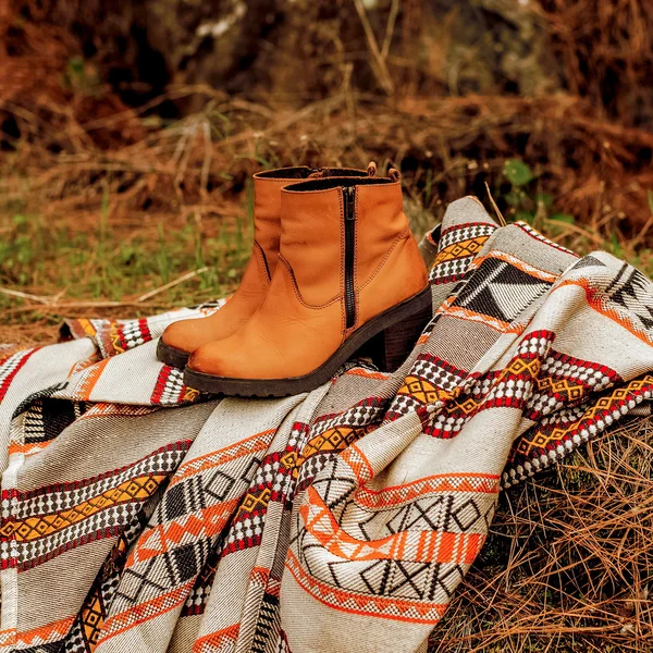 Trendy Autumn ladies shoes. Country Style Fashion — Stockfoto