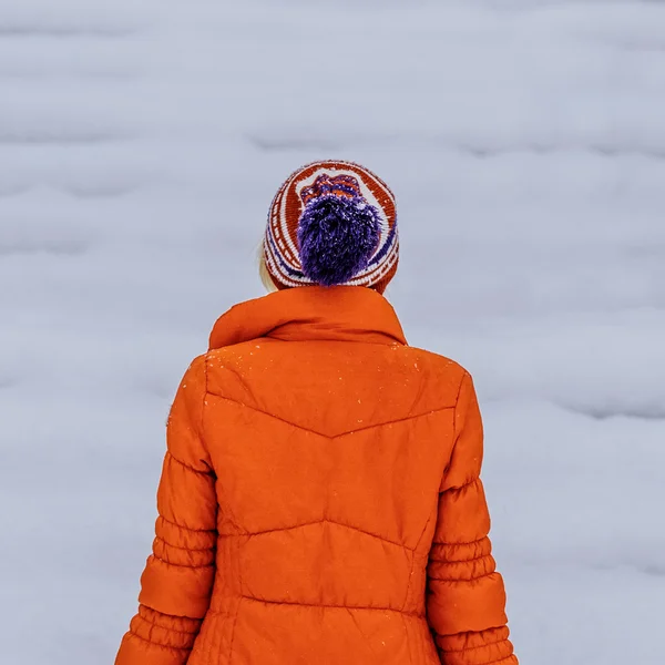 Portrait of girl in bright winter clothes — Stock Photo, Image