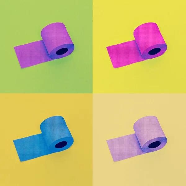Grappige collage wc-papier. Kies uw kleur — Stockfoto