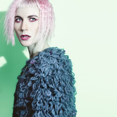 Çekici kadın moda stil ceket