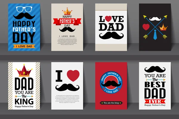 Set van vaders dag brochures in vintage stijl — Stockvector