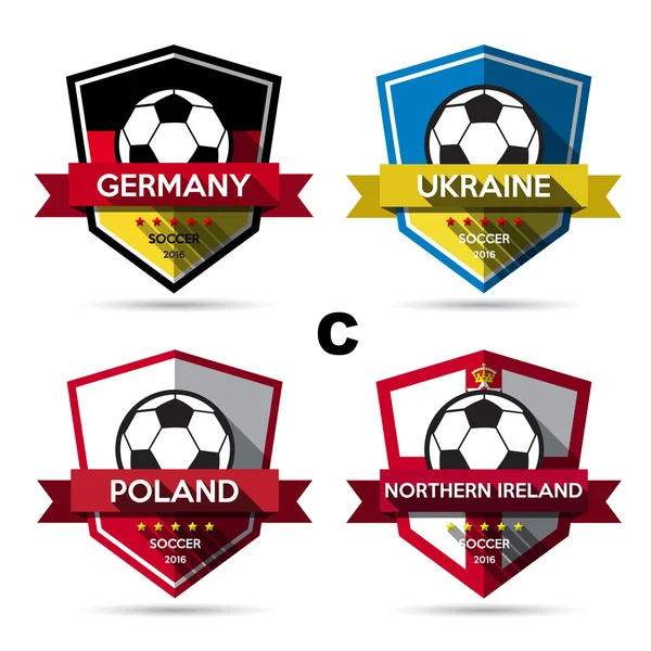 Set of soccer ( football ) badges — Stock Vector