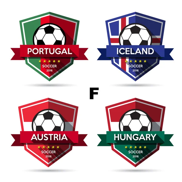 Juego de insignias de fútbol (fútbol) — Vector de stock