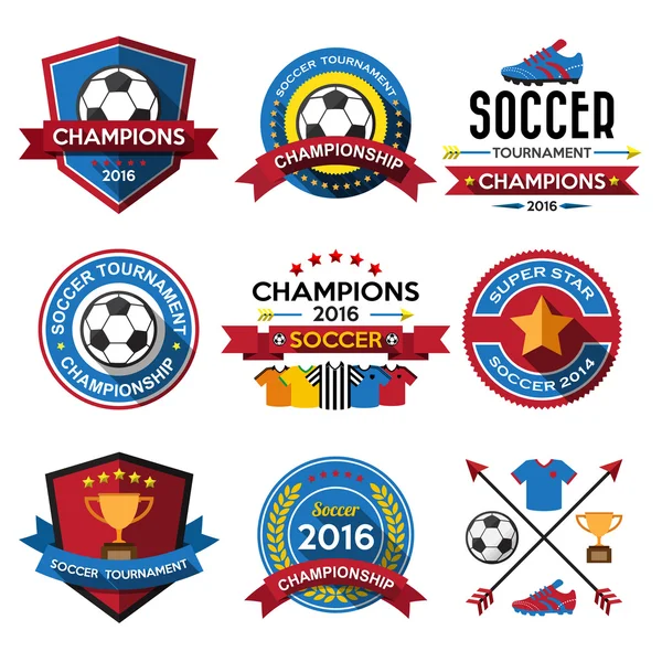 Ensemble d'insignes de football (football) — Image vectorielle