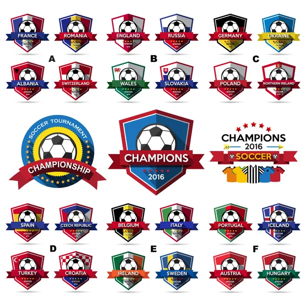 Ensemble d'insignes de football (football) — Image vectorielle