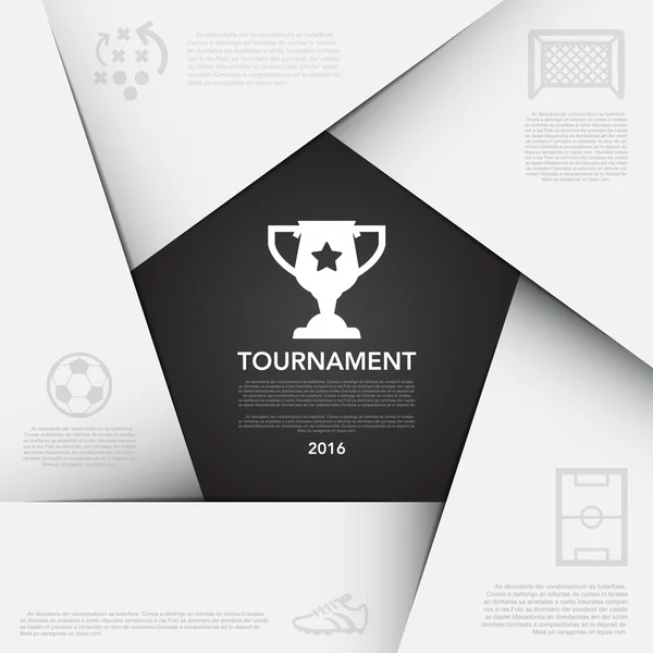 Copertina libro torneo di calcio — Vettoriale Stock