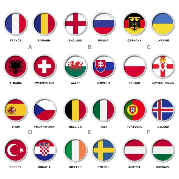 Soccer Balls In Flags icons — Stock Vector