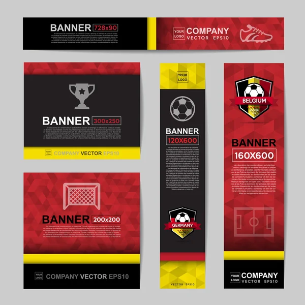 Design banner calcio — Vettoriale Stock