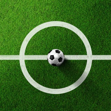 Futbol topu çimlerin üzerinde