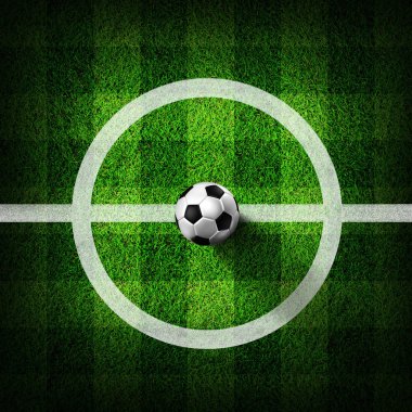 Futbol topu çimlerin üzerinde