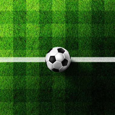 Futbol topu çimlerin üzerinde