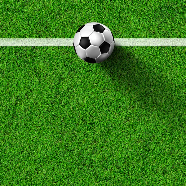 Soccer ball on grass field — Stock Photo, Image