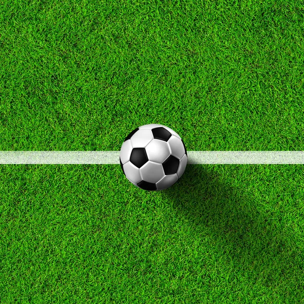 Soccer ball on grass field — Stock Photo, Image