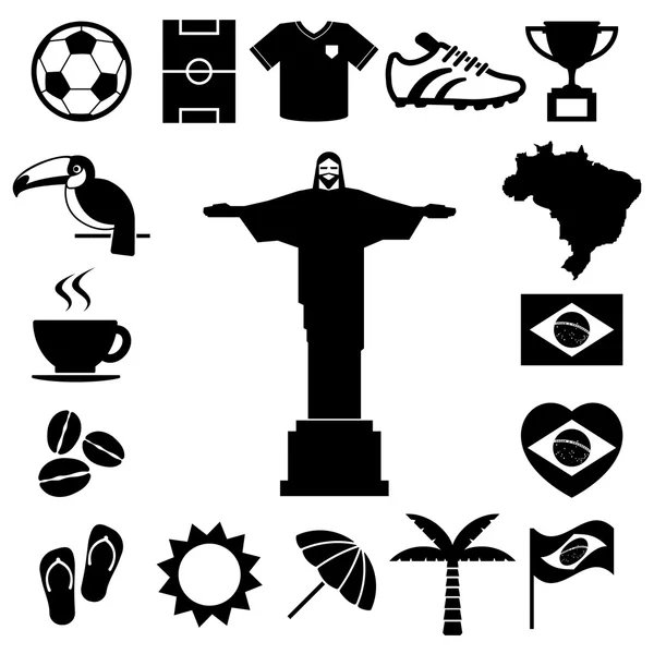 Brezilya unsuru Icons set — Stok Vektör