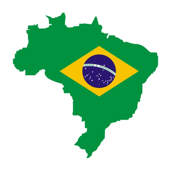 Mapa da bandeira do brasil — Vetor de Stock