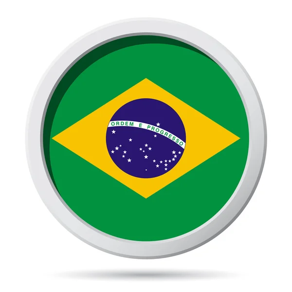 Brazilië vlag badge — Stockvector