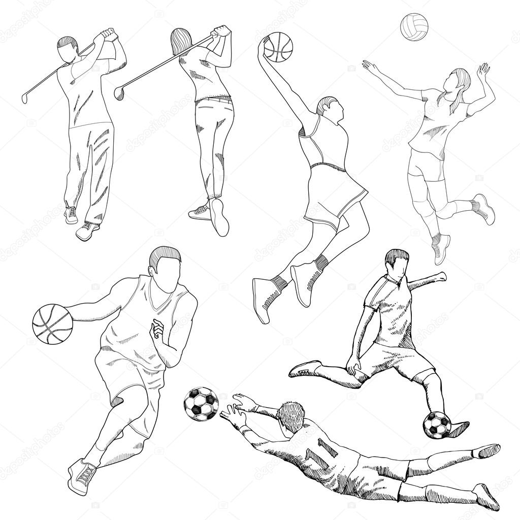 Drawing kinds of sports Stock Illustration by ©kanate #118057462